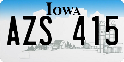 IA license plate AZS415