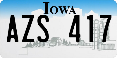 IA license plate AZS417