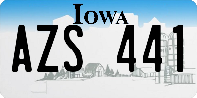 IA license plate AZS441