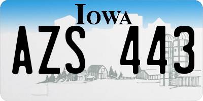 IA license plate AZS443