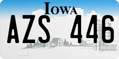 IA license plate AZS446