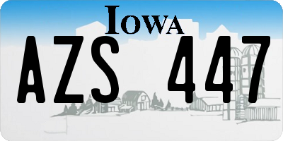 IA license plate AZS447
