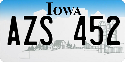 IA license plate AZS452