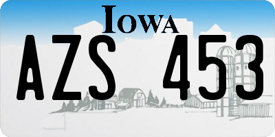 IA license plate AZS453