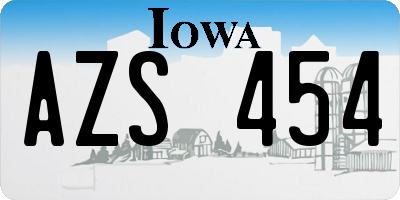 IA license plate AZS454