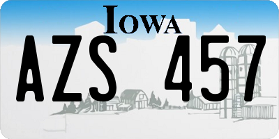 IA license plate AZS457