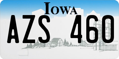 IA license plate AZS460