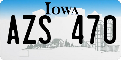 IA license plate AZS470