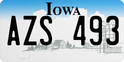 IA license plate AZS493