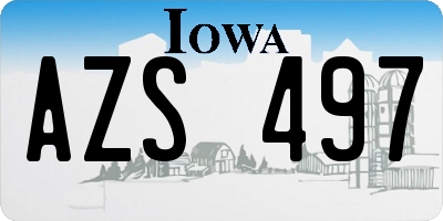 IA license plate AZS497