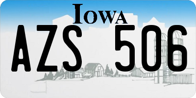 IA license plate AZS506