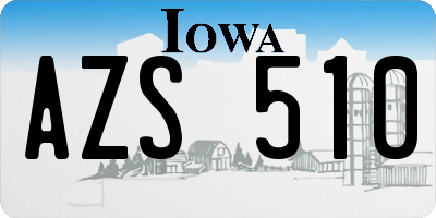 IA license plate AZS510