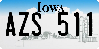 IA license plate AZS511