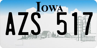 IA license plate AZS517