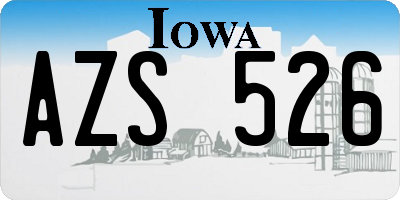 IA license plate AZS526