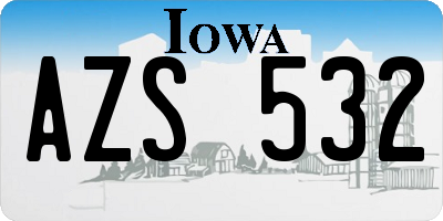 IA license plate AZS532