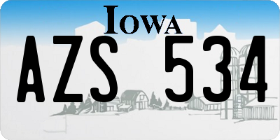 IA license plate AZS534