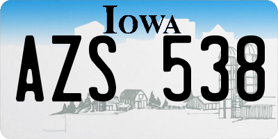IA license plate AZS538
