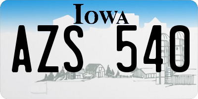 IA license plate AZS540