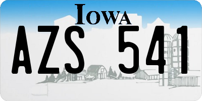 IA license plate AZS541