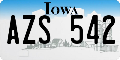 IA license plate AZS542