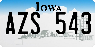 IA license plate AZS543