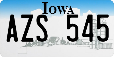 IA license plate AZS545