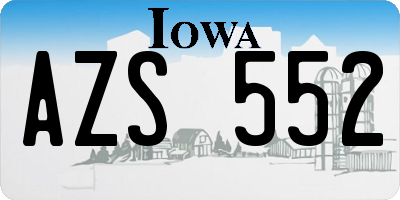 IA license plate AZS552