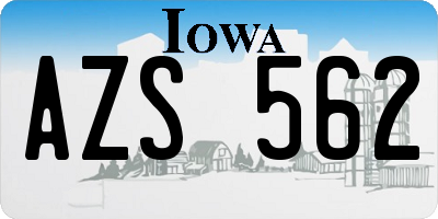 IA license plate AZS562