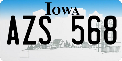 IA license plate AZS568