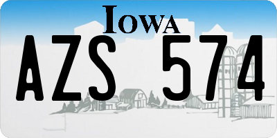 IA license plate AZS574