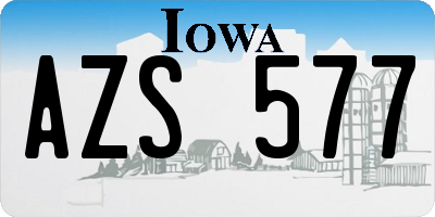 IA license plate AZS577
