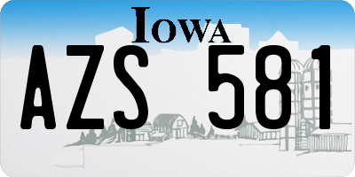 IA license plate AZS581