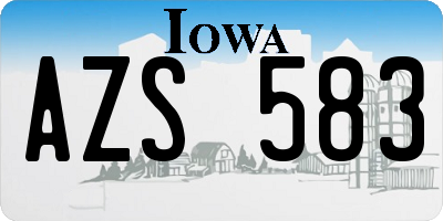 IA license plate AZS583