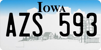 IA license plate AZS593