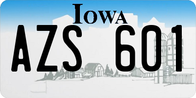 IA license plate AZS601