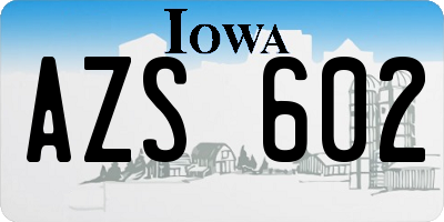 IA license plate AZS602