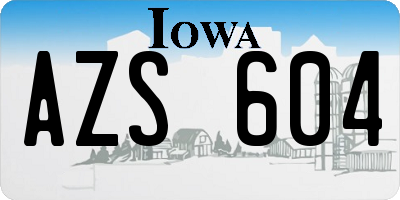 IA license plate AZS604