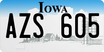 IA license plate AZS605