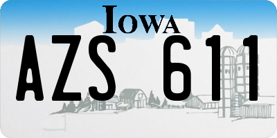 IA license plate AZS611