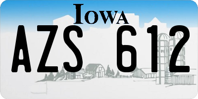 IA license plate AZS612