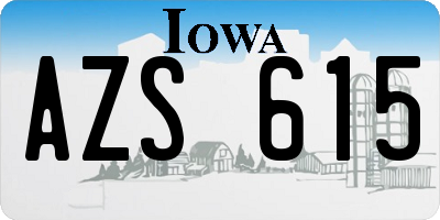 IA license plate AZS615
