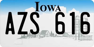 IA license plate AZS616