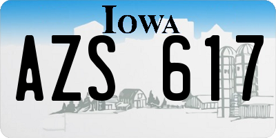 IA license plate AZS617