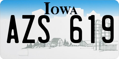 IA license plate AZS619