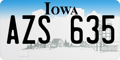 IA license plate AZS635
