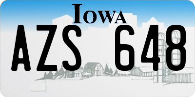 IA license plate AZS648