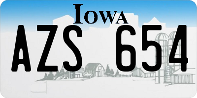IA license plate AZS654