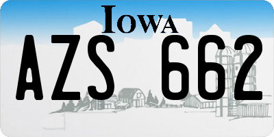 IA license plate AZS662