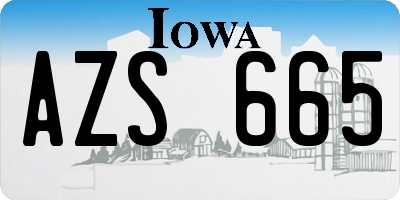IA license plate AZS665